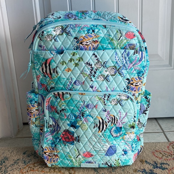Vera Bradley Handbags - Vera Bradley Large backpack Antilles treasure NWT XL TRAVEL BLUE FISH ESSENTIAL